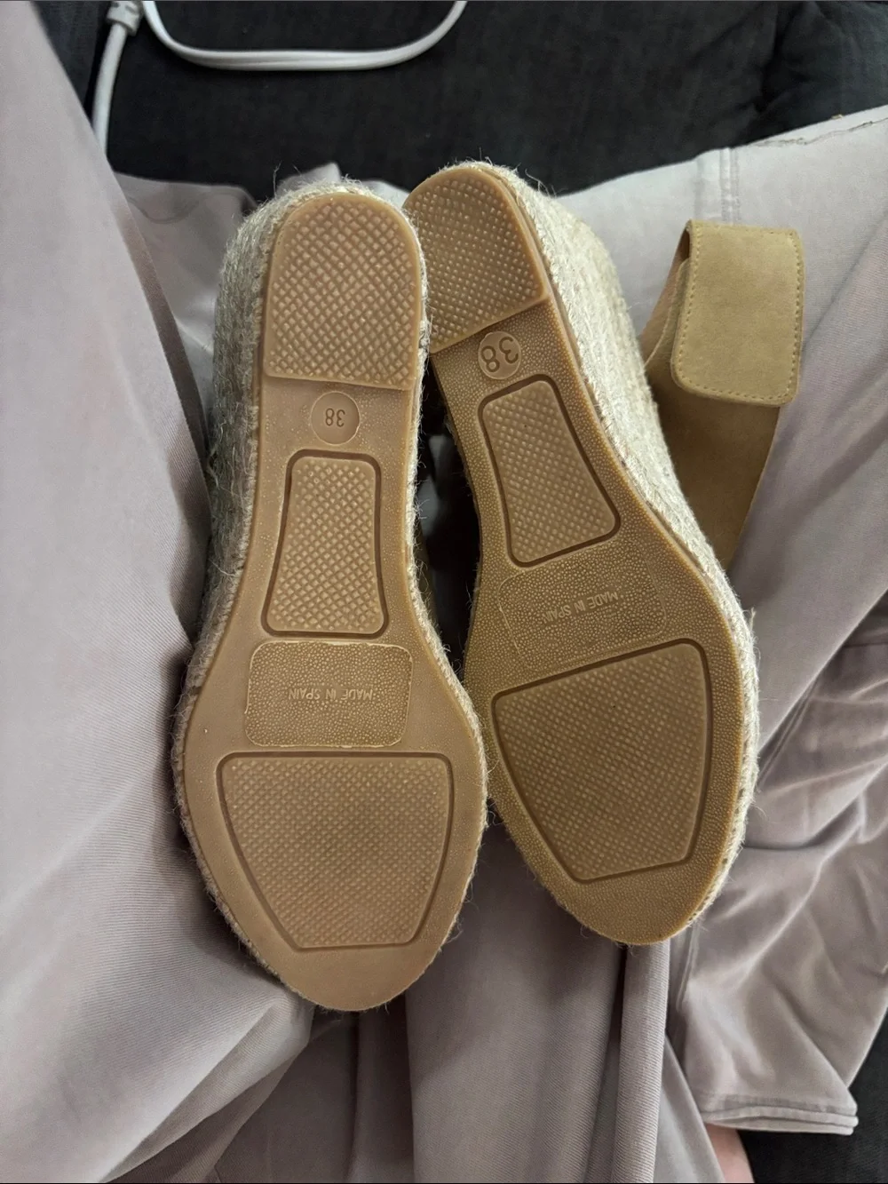 Maypol Taupe Wedges Handmade In Spain 38 New Condition
